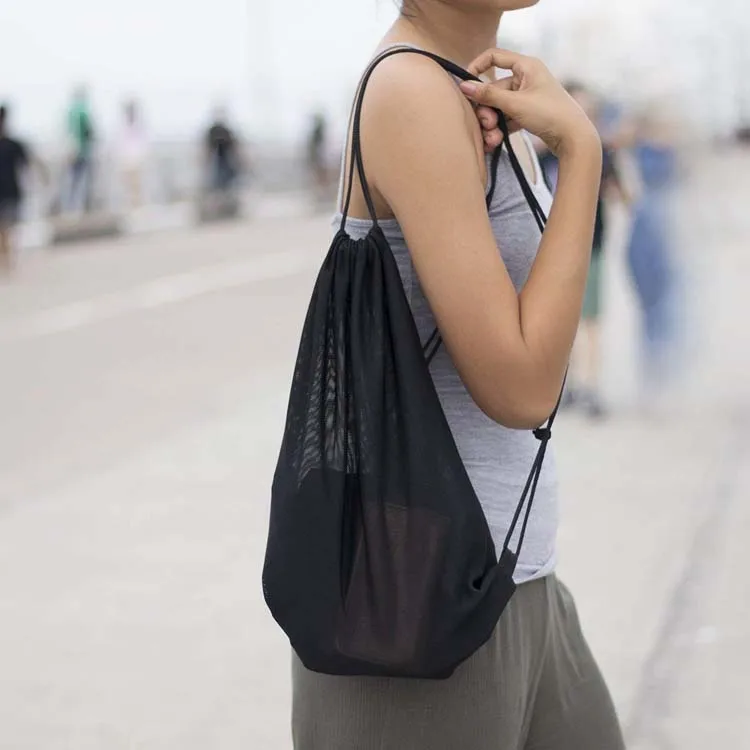 black mesh shopping bag