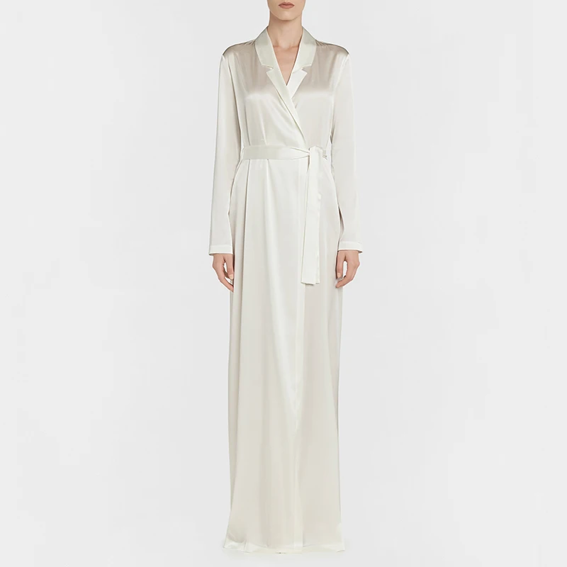 Fashion Custom Brand Women Silk Satin Long Robe Unlined Luxury Bride