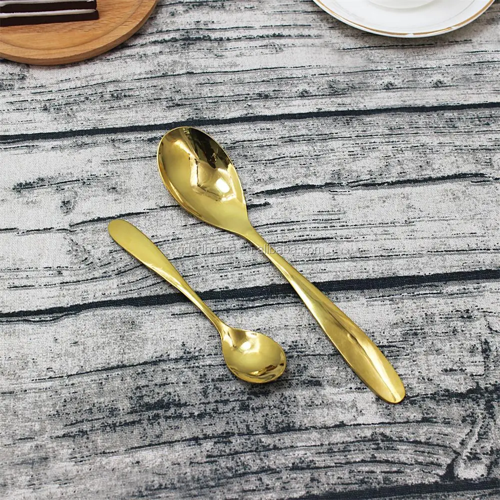 China Golden Spoon And Fork Handmade Flatware From Thailand Shiny Gold