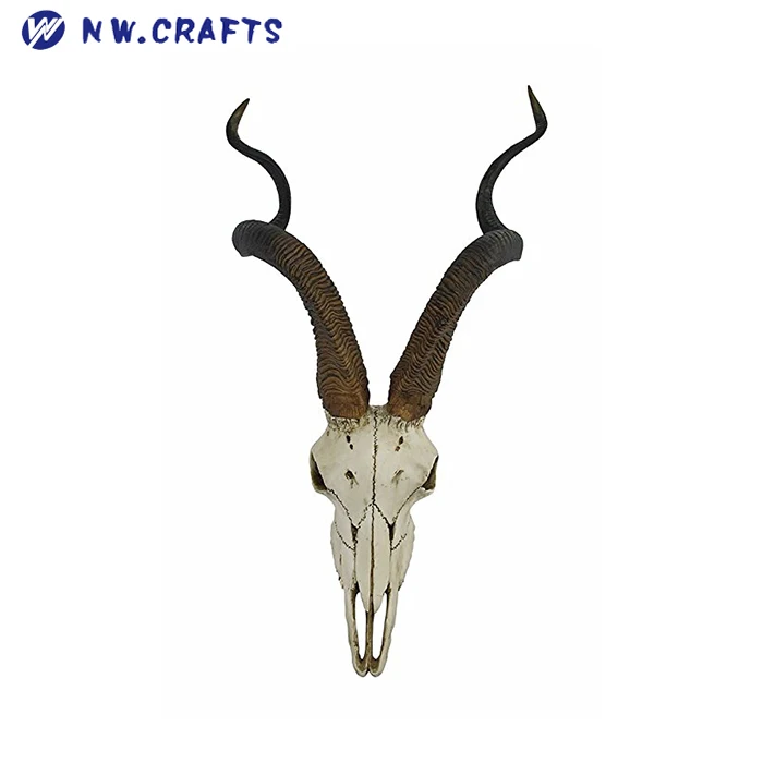 树脂非洲 kudu 羚羊头骨墙挂酷扭曲的角墙装饰
