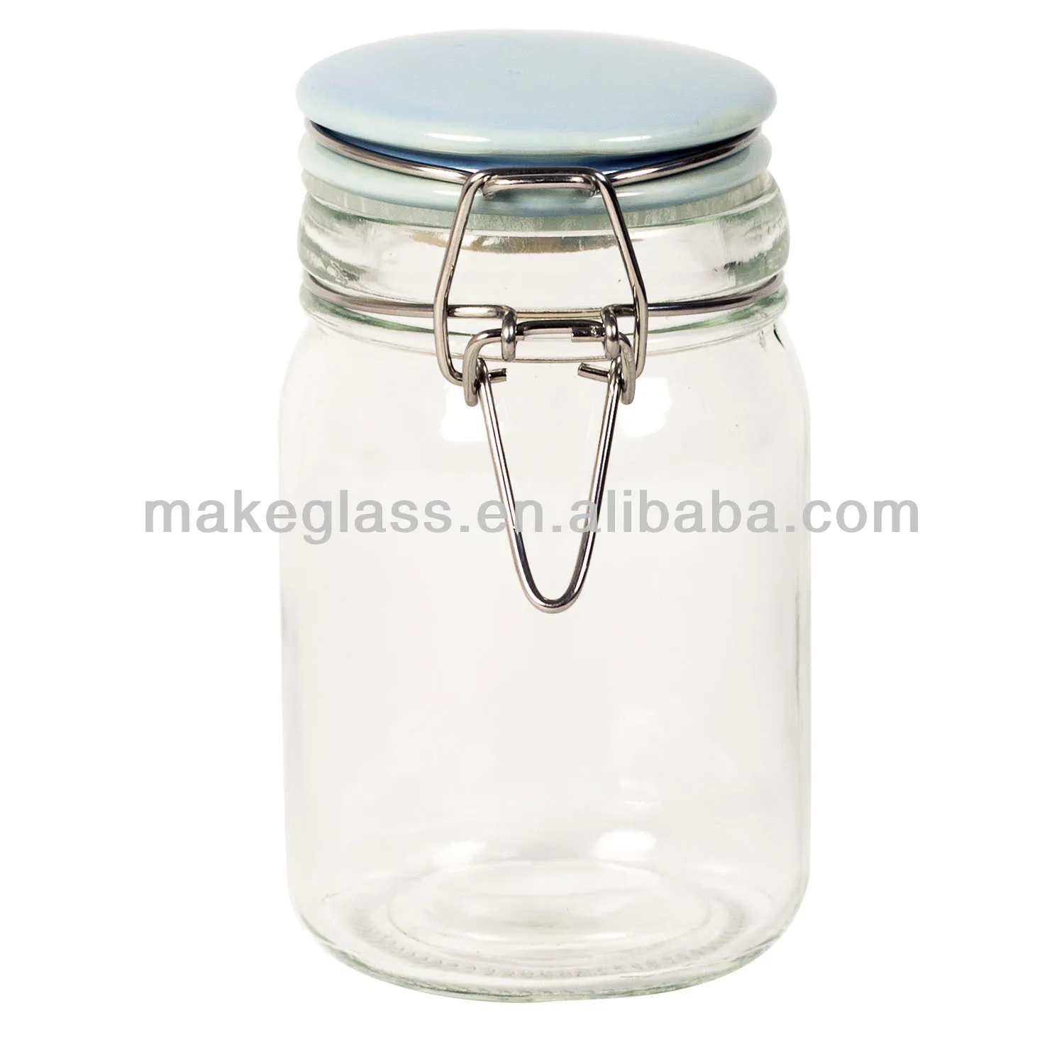 Glware Air Small Gl Jar With Ceramic Lid Clip And Glware Air Small Gl Jar With Ceramic Lid Clip And Mat Storage