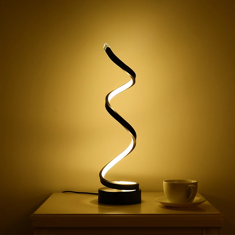 Creative personality rotating strip LED table lamp for reading light creative LED desk lamp fancy led table lamp