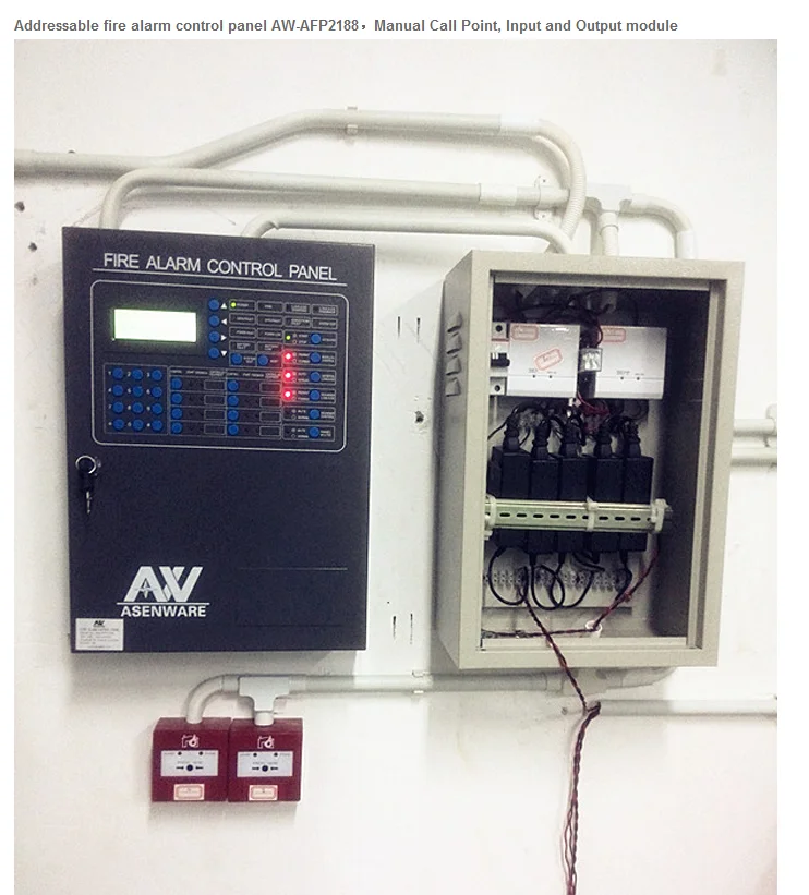 EN54 wall mounted 8 loop max Addressable fire alarm detection panel