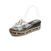 guangzhou leisure transparent pvc platform jute sole slippers shoes for woman ladies fancy pearl beaded sandals custom slippers