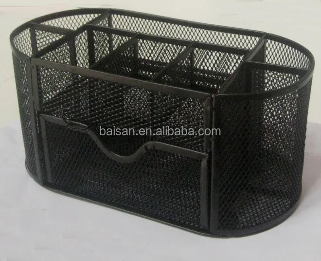 Mesh Wire Office Pen Holder Desk Organizer Metal Desktop Stationery