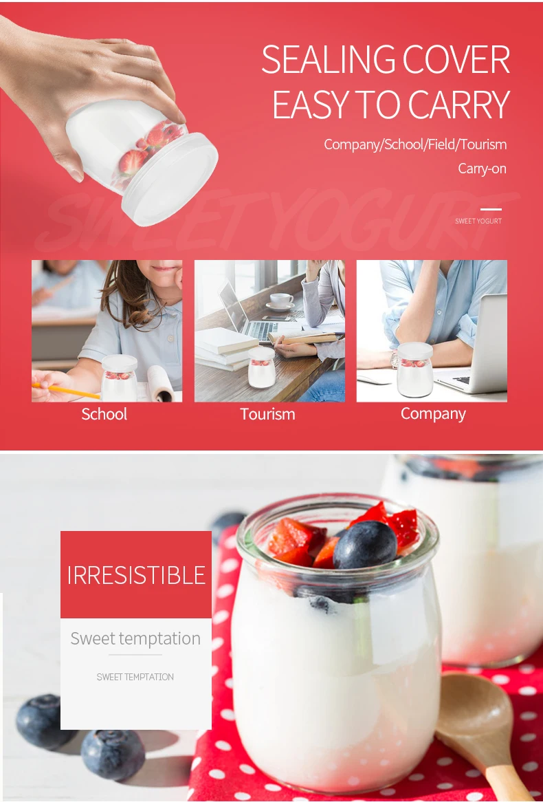 Factory Direct Sales Stainless Steel 1L 220V Automatic Yogurt Maker Machine 4 Glass Jar