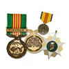 military style gravity casting hard enamel antique gold bronze plating vietnam service war campaign medals and ribbon