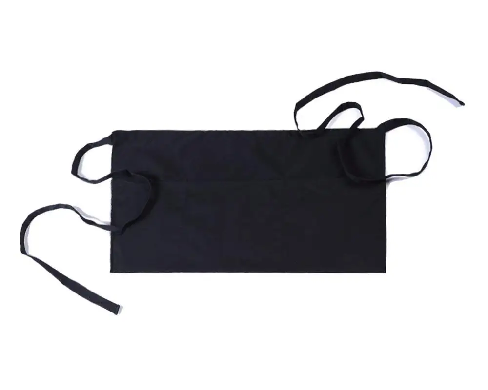 CLOCOR 3 Pockets Waist Apron 24"x12" - Half Apron for Chef Server Waiter Waitress (1 Pack)