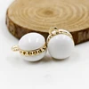 New Designs Mid Metal Ring Round Ball White Plastic Button With Resin Spherical Small Button Pearl Lady's Shirt Button