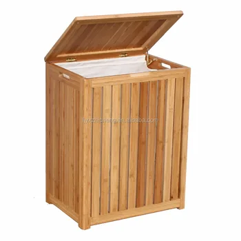 Bamboo Laundry Hamper With Lid And Cloth Liner Rectangular Spa Lid And Cloth Liner Rectangular Spa
