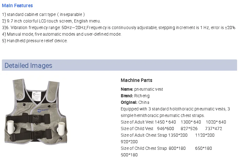 Richeng Respiratory Therapy Vibrating Vest Buy Respiratory Vest
