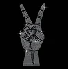 Victory Gesture Hot Fix Rhinestone Iron On Hand Transfer