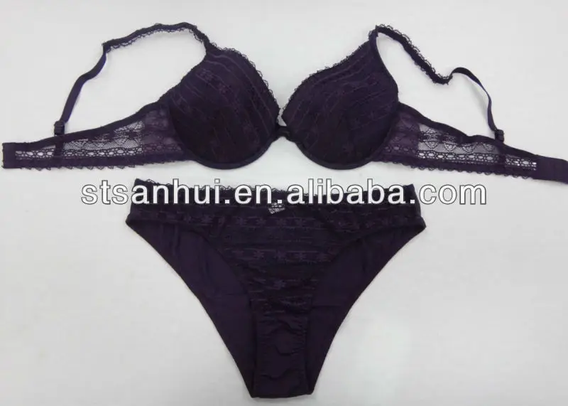 purple lace bra and panty set