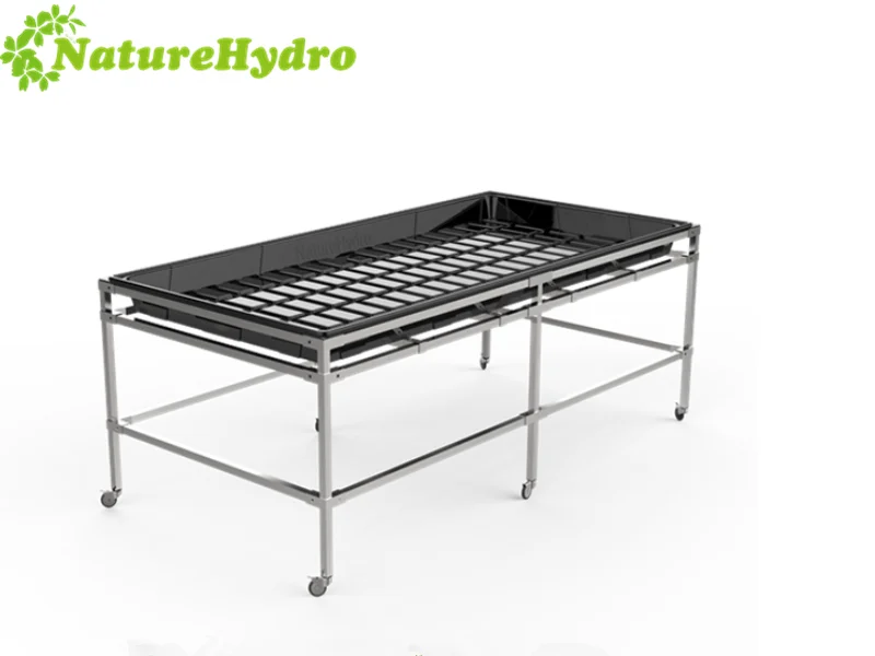 Indoor Hydroponics Growing System 4x8 Rolling Bench Flood Table Tray