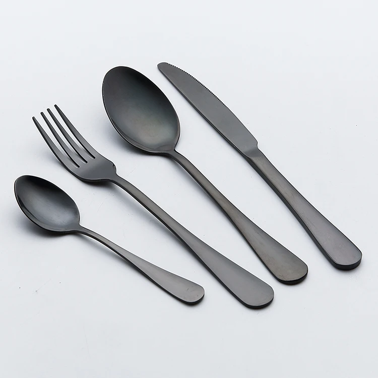 Black Cutlery Set Stainless Steel Flatware Buy Black Cutlery Set