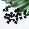 Wholesale Best quality Polished Smooth face Nature Black Onyx jewelry Four Leaf Clover Agate