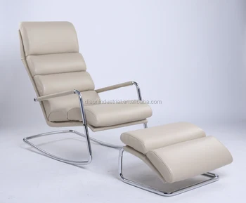 Chrome Base And Cream Bonded Leather Chaise Lounge Chair Ottoman Chrome Base And Cream Bonded Leather Chaise Lounge Chair Ottoman