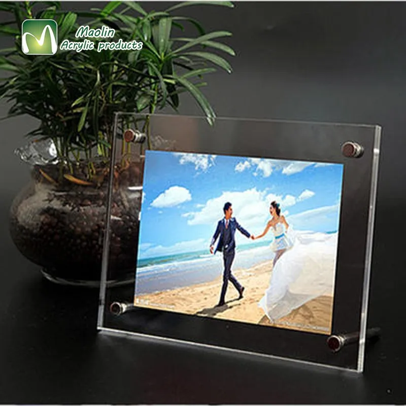 Horizontal Or Vertical Wholesale Clear Slanted Acrylic Photo Frame With ...