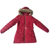 Hot sale fur collar hooded long style lady winter jacket