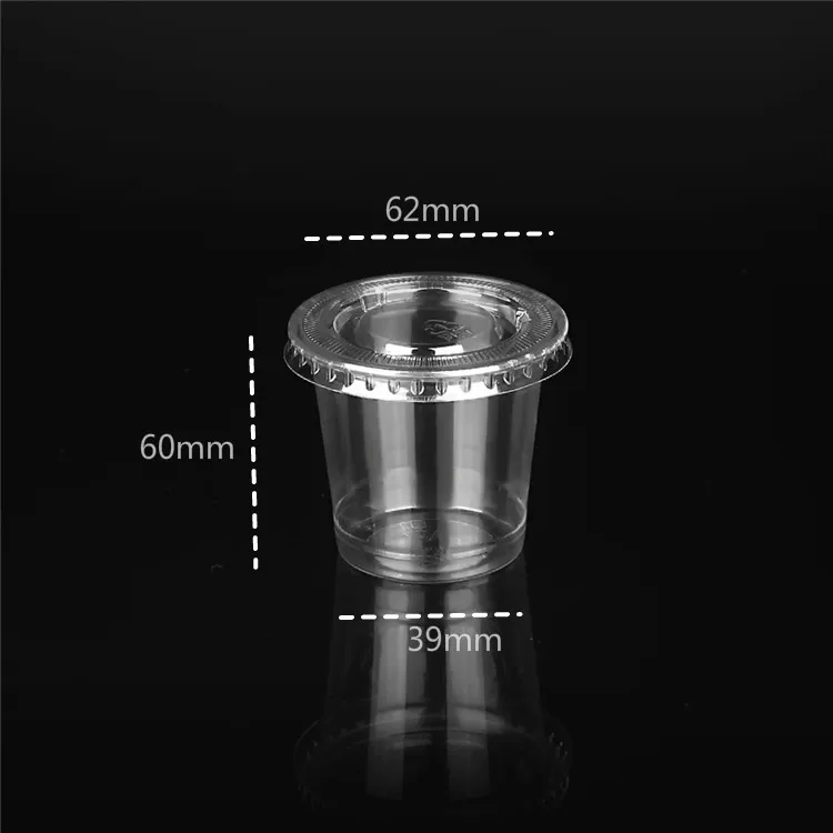 100ml 62mm Disposable Clear Pet Tasting Cups Plastic Portion Cup Mini