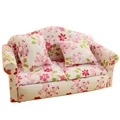 1 Set 1 12 Dollhouse Miniature Mini Model Toys Double Red Flower Small Sofa Dollhouse Model