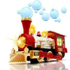 Battery Operated Bubble Bump & Go Steam Train Locomotive Engine Car Bubble Blowing Toy Train w/ Lights & Sounds