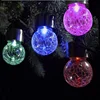 XIE SHENG Outdoor Decorative lamp Waterproof LED Crackle Glass Ball Hanging Light colorful solar garden lamp for holiday