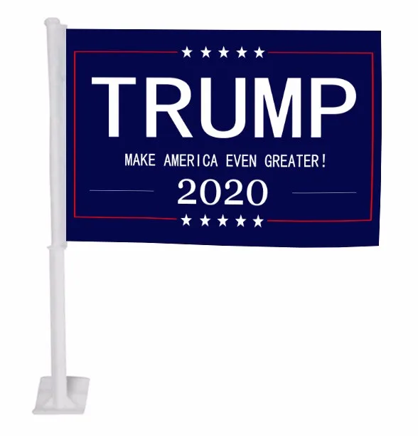 Durable Polyester 30*45cm Trump 2020 Car Window Flag With Plastic Pole ...