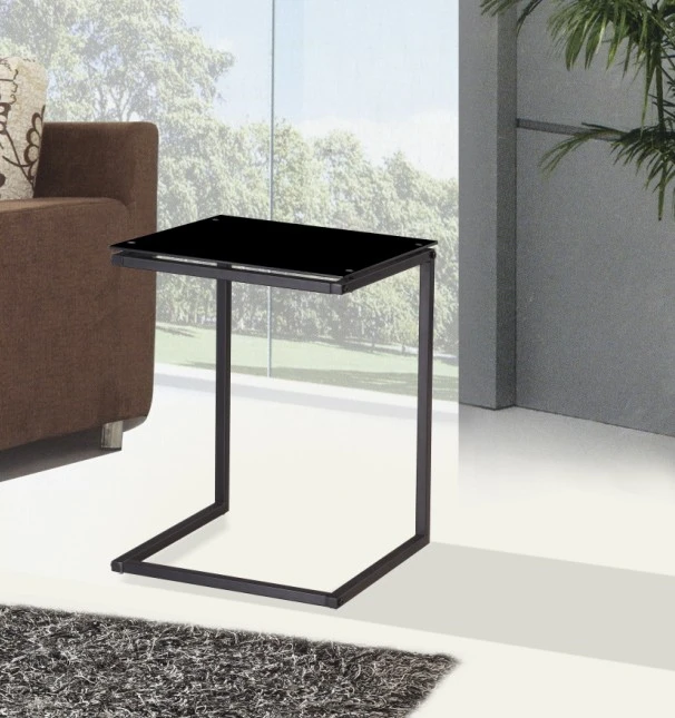 Modern Factory Price Small Glass Top Laptop Table Stand Mini Side