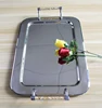 Custom dinner plate stainless steel rectangle home kitchen serving tray- food tray drip tray with diamond handle