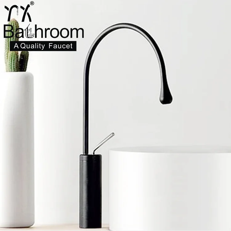 Matte black Single Handle 100% brass body basin faucet