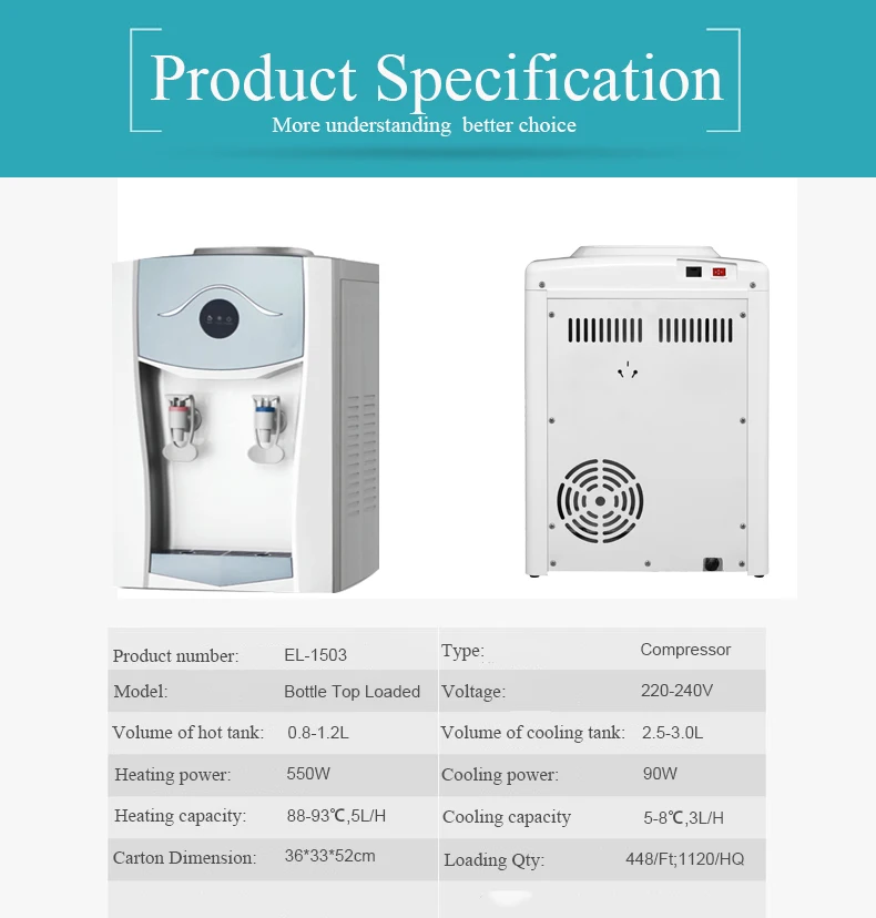 Countertop Compressor Commercial Water Dispenser Table Top Hot And Cold