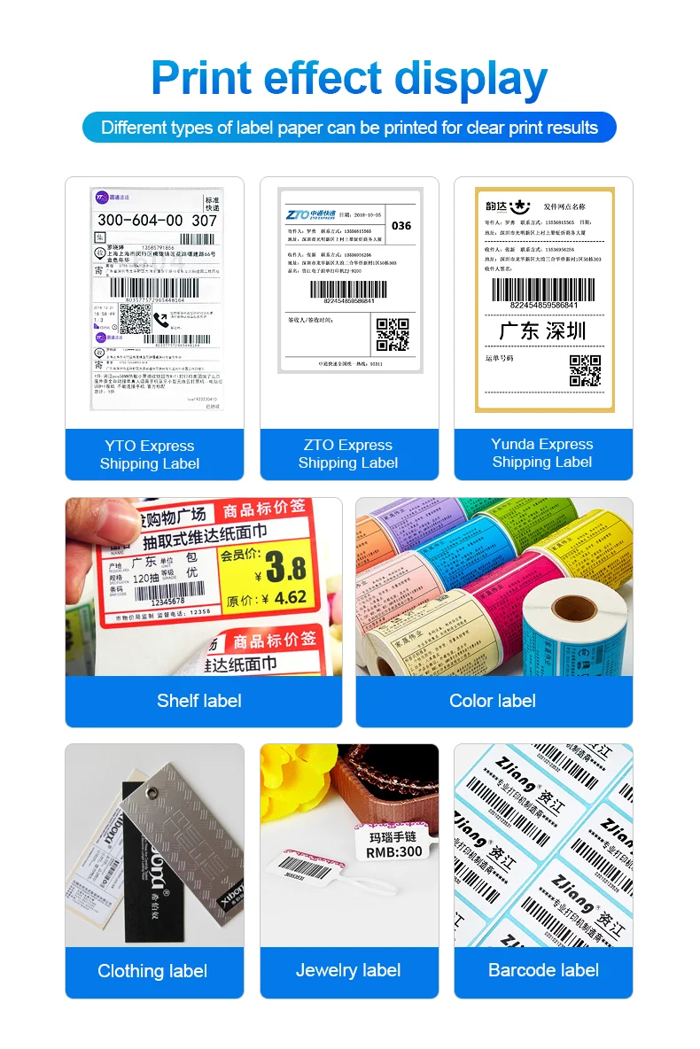Pos9210lusbbtshipping Paper Label Sticker Printer Compatible With