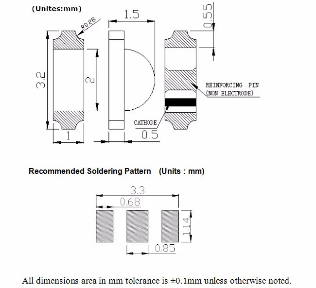 04w 1204侧视图led灯芯片二极管led灯珠