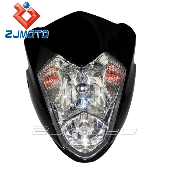 Universal Dirt Bike Headlight 12v Black Streetfighter Head Light With