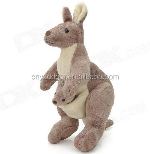 stuffed kangaroo with baby in pouch