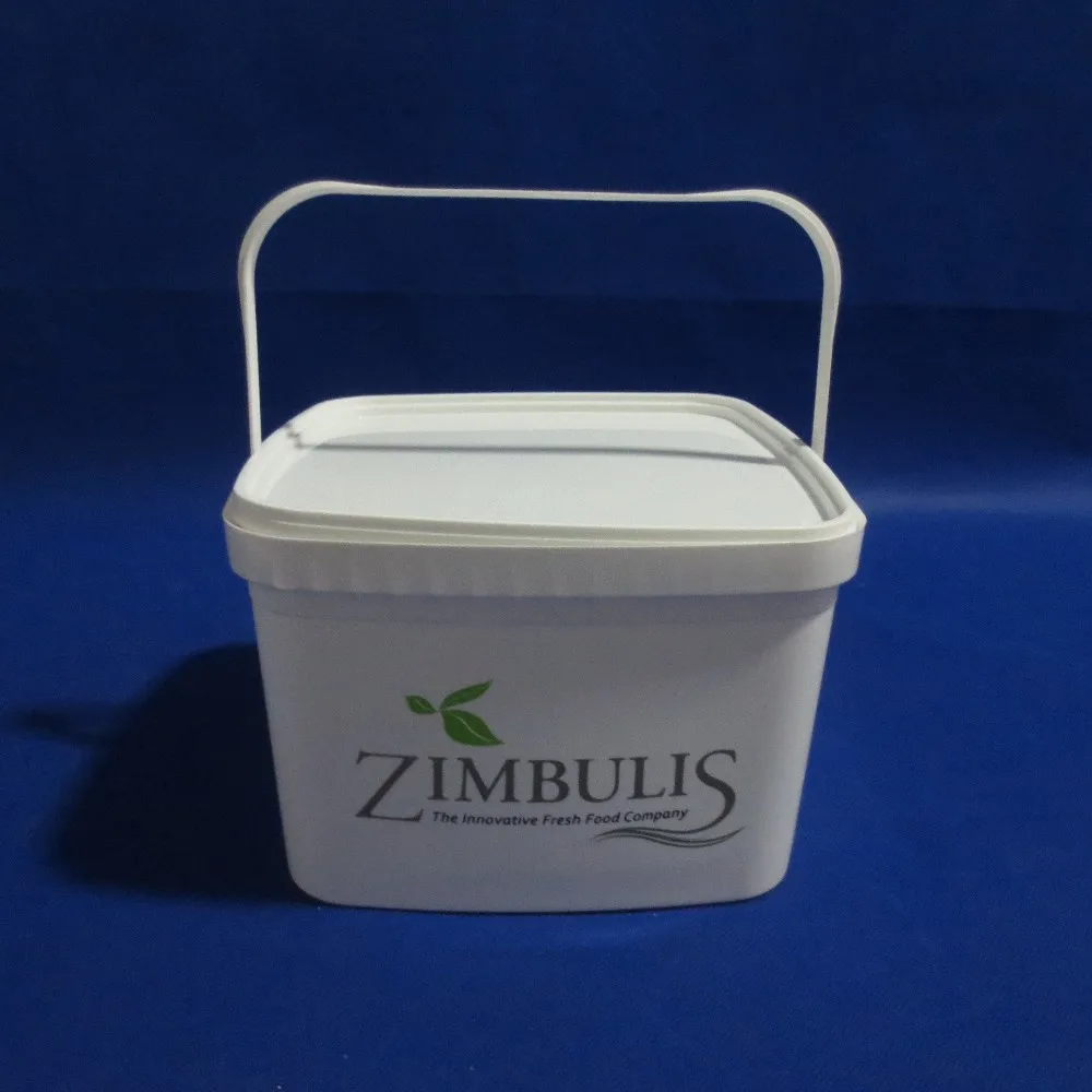 5000ml rectangular plastic bucket/plastic pail/rectangular plastic bucket with lid