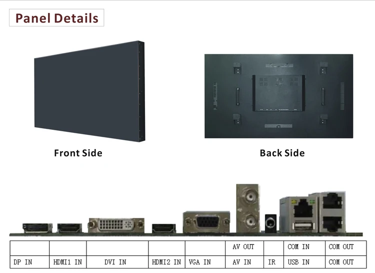 3x1 1x3 LCD Video Wall 46 Inch 5.5mm Bezel 1080P Professional Video Wall Display ZAX-46PJ057P-LED.jpg