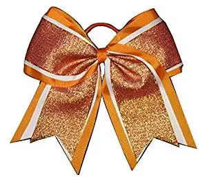 NEW /"CHEVRON Orange/" Cheer Bow Pony Tail 3/" Ribbon Girls Hair Cheerleading