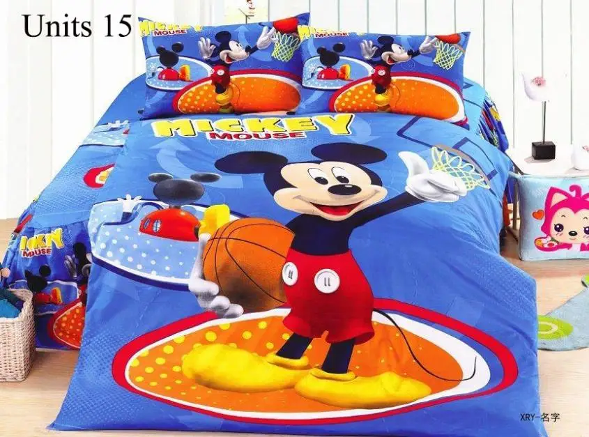 Cute Mickey Minnie Mouse Polka Dots 3d Bedding Set For Kids