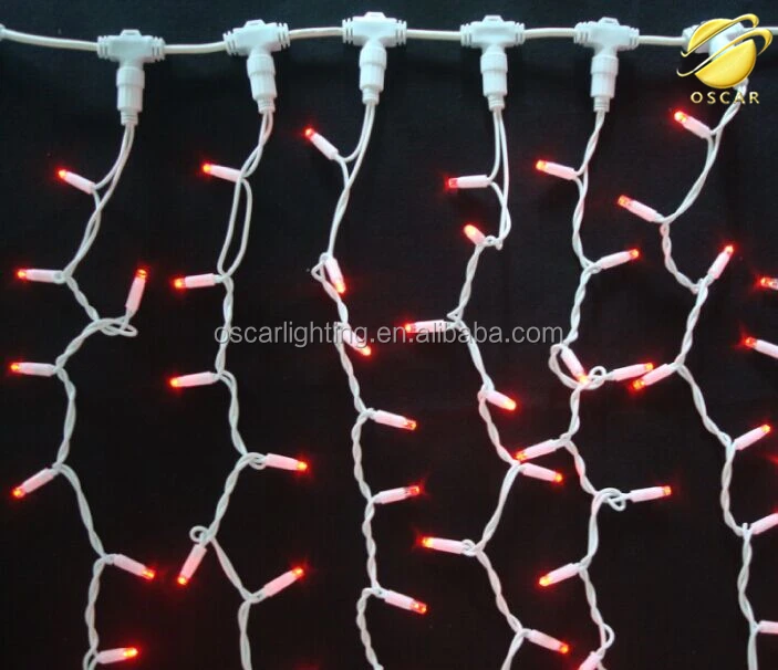 red light rubble curtain light decorate building event wall /christmas decoration waterfall backdrop