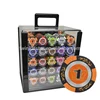 1000PCS Custom Printed 14g Clay Plastic Casino Poker Chips Gift Set in Acrylic Suitcase