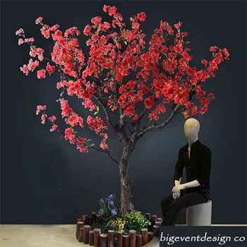 Newest Wedding Centerpiece Red Cherry Blossom Tree Indoor Artificial Newest Wedding Centerpiece Red Cherry Blossom Tree Indoor Artificial