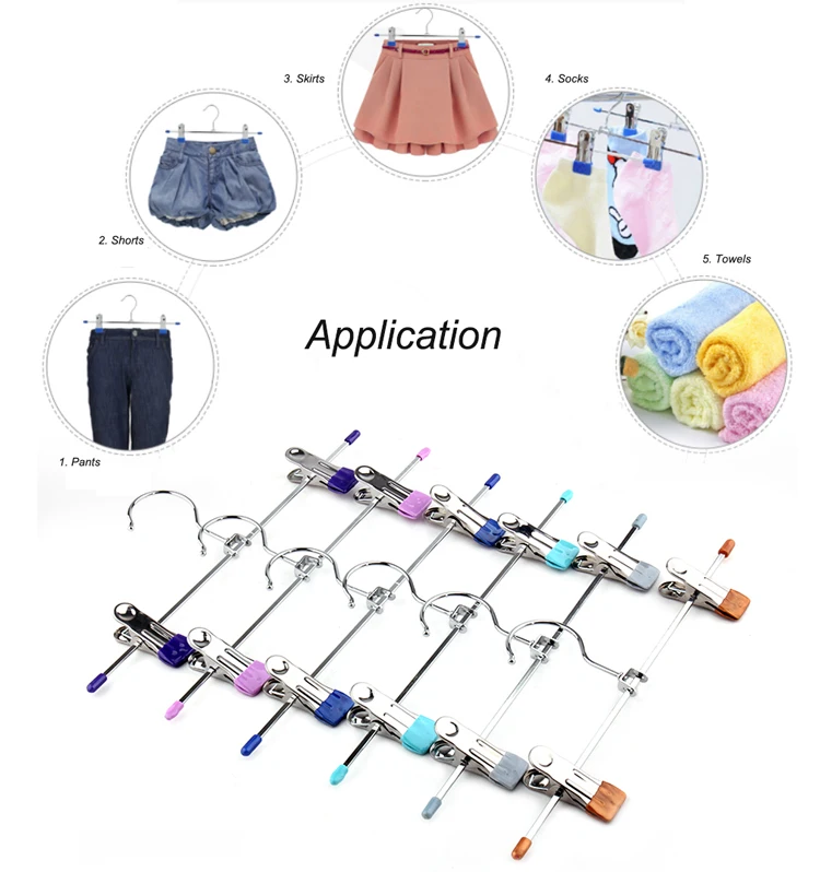 Discount 60% off Free Samples Wholesale Towels Chrome Metal Sock Skirt Clip Pants Hangers with Clips