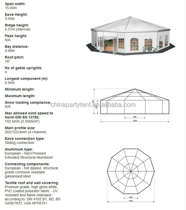 Aluminium Alloy Structure Outdoor Circus Hexagonal Tent Canopy Tents ...