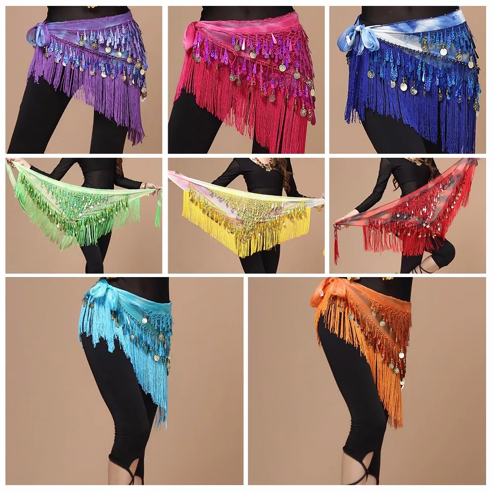 Cheap Tassel Wrap Belly Dancing Hip Scarves Crochet Belly Dance Hip