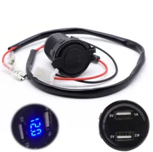 12 В автомобиля синий свет 3.1A Dual USB зарядное устройство гнездо Напряжение Вольтметр мотоцикл