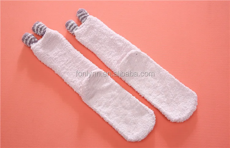 warm floor home anti-slip grip animal fuzzy socks