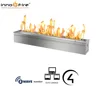 Inno living fire 72 inch real flame silver/black smart control design fireplace bioethanol
