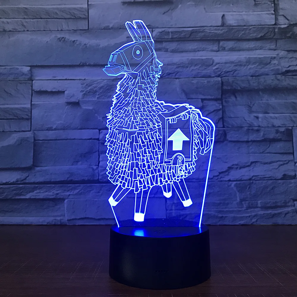 Fortnite 3d Alpaca Lamp Usb Led Night Light Acrylic Light Decorative